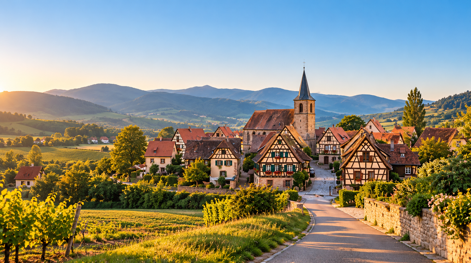 Karte des Elsass zwischen Frankreich, Deutschland und der Schweiz